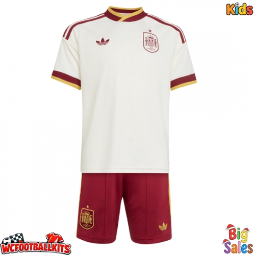 Spain Replica Away Stadium Kit for Kids World Cup 2026 Short Sleeve (+ pants)